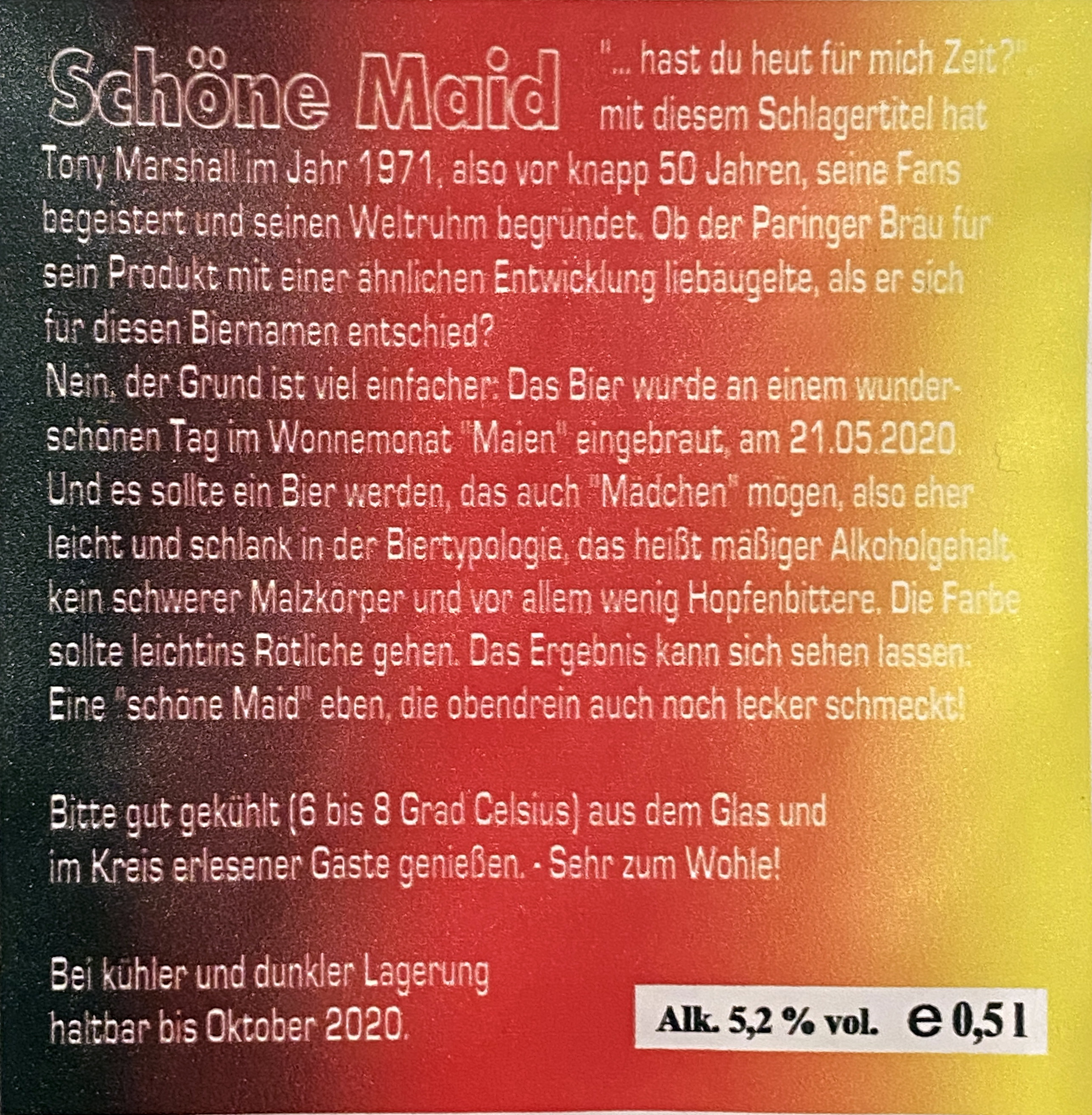 Etikett Dorfplatz Helles vorne